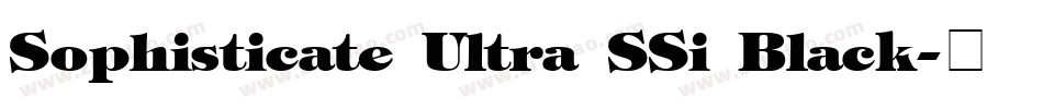 Sophisticate Ultra SSi Black字体转换